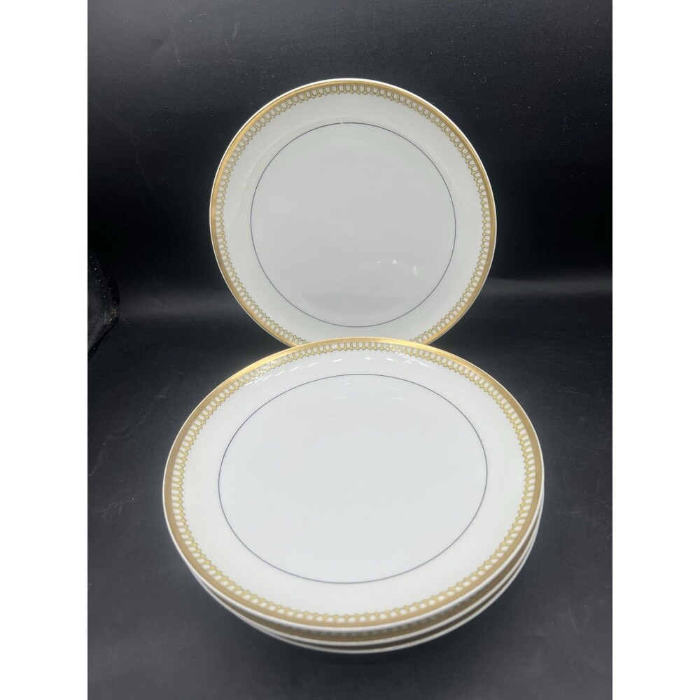 4 Haviland & Co Limoges France Schleiger 278 Salad Plates 7.5” Gold Trim